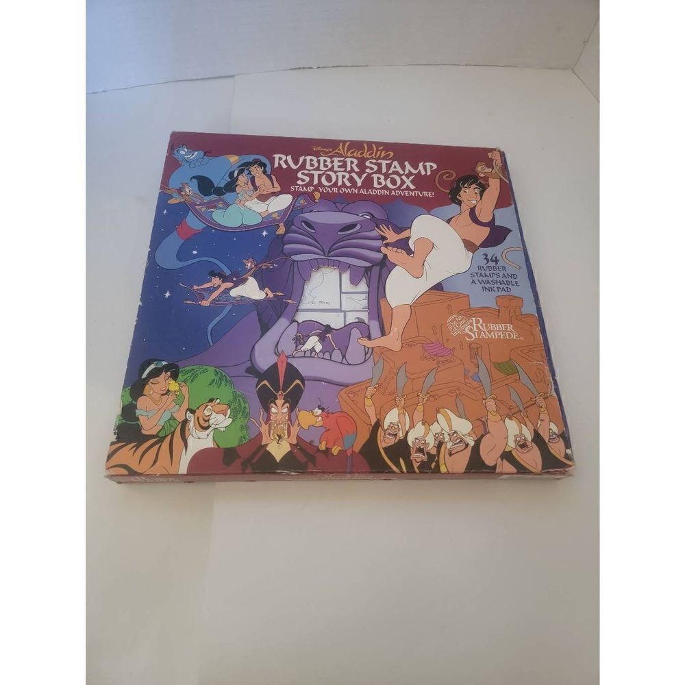 Vintage Disney Aladdin Rubber Stamp Story Box 34 Mounted Rubber Stamps